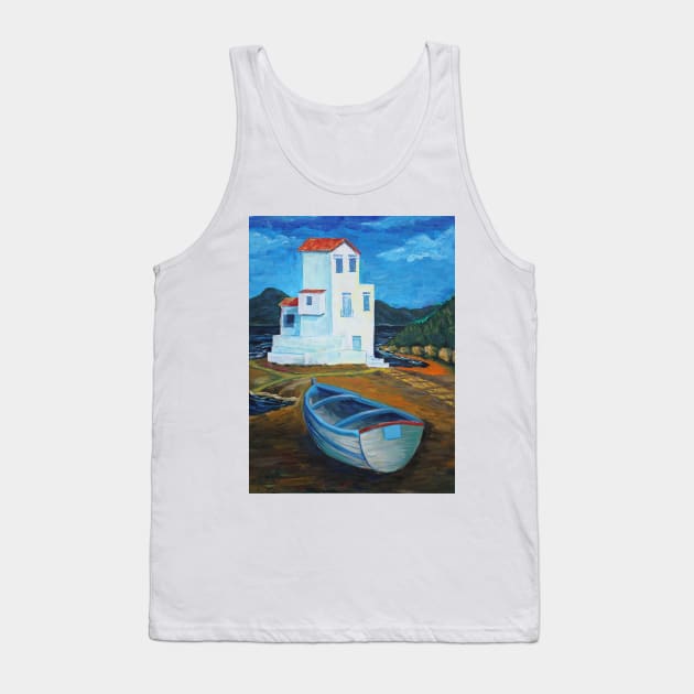 Oil Painting - Harbor of Santa Flavia, Sicily 2011 Tank Top by IgorPozdnyakov